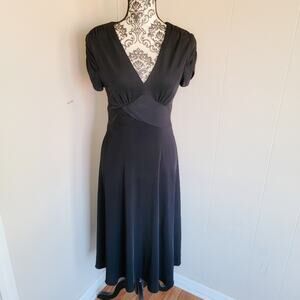 David Meister Black Fit & Flare Midi Dress